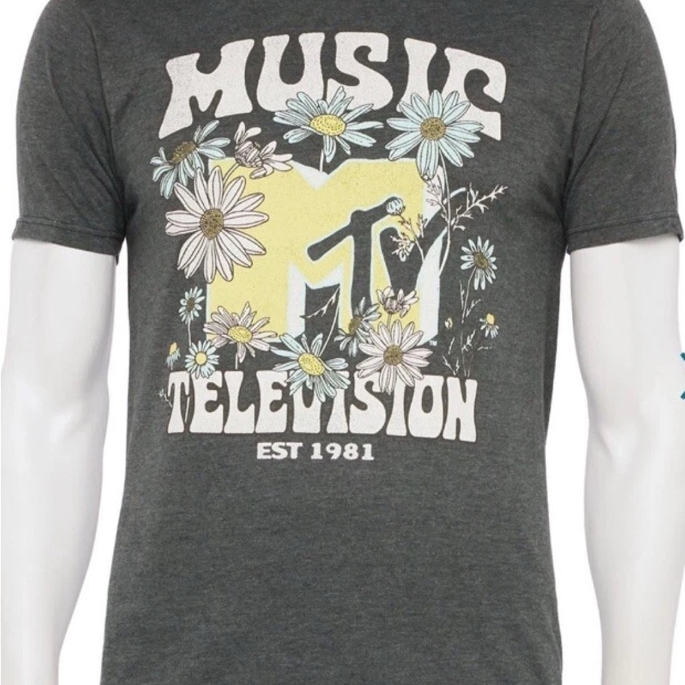 MTV Heather Gray Logo Tee NWOT XL